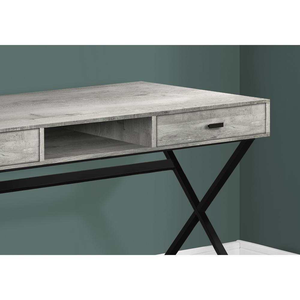 Computer Desk, Home Office, Laptop, Storage Drawers, 48L, Work, Grey Laminate