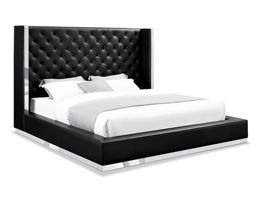 Brandon Tufted Faux Leather King Bed Frame