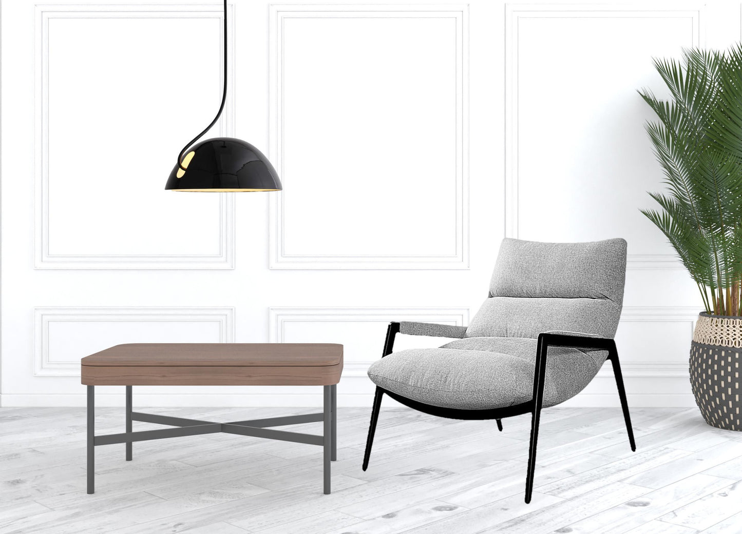 Shadow Polyester And Black Solid Color Arm Chair
